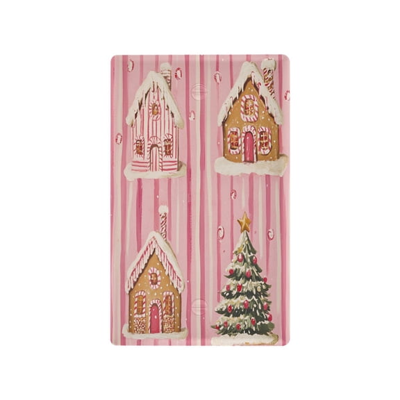 Yayeee Blank Wall Plate Cover 1-Gang 4.5"x2.7" Home Unused Decorative Outlet, Gingerbread Houses