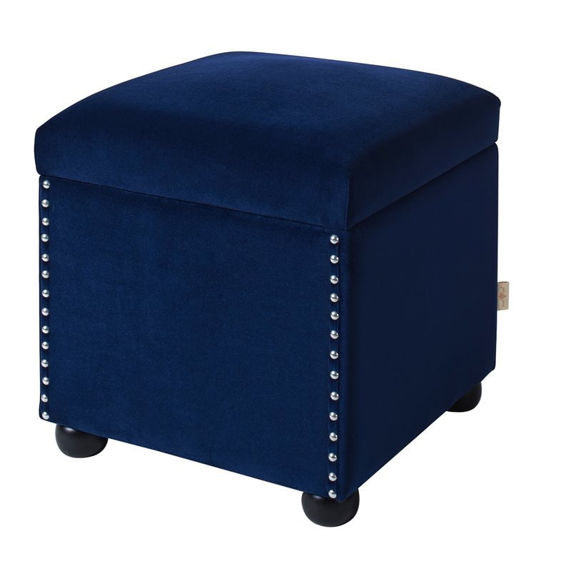 Brika Home Storage Cube Ottoman in Navy Blue