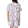 thumbnail image 3 of Kdxio Tulips Flowers Print Pajamas Sets for Women Short-Sleeved Pjs with Lounge Shorts Two Piece Sleepwear S-4XL, 3 of 9