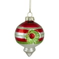 thumbnail image 3 of Northlight 4ct Red, Green and Silver Vintage Glass Christmas Ornaments 3.25-Inch (80mm), 3 of 4