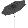 thumbnail image 1 of Outsunny Parasol de Marché Rond 3 m x 2,4 m, Parasol de Terrasse, Gris, 1 of 10