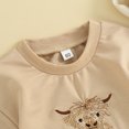thumbnail image 4 of Okbabeha Western Baby Clothes Newborn Boy Girl Short Sleeve Fuzzy Cow Embroidery Bubble Romper Summer Outfit, 4 of 7
