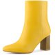 thumbnail image 1 of Botines de tacón en bloque con punta en punta para mujer Amarillo 37, 1 of 6