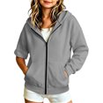 thumbnail image 2 of YUANxueke Boys & Girls Detachable Sleeve Sweatshirt Casual Fall Winter Warm Hoodie Jacket,Gray,11 Years, 2 of 7