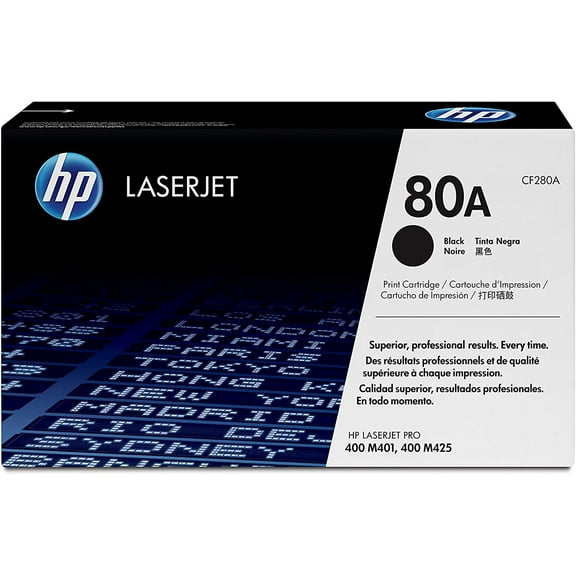 HP 80A (CF280A) Toner Cartridge, Black