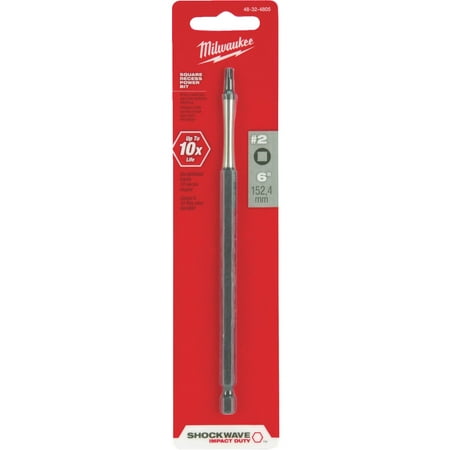 

Milwaukee SHOCKWAVE Square #2 x 6 in. L Impact Duty Screwdriver Bit Steel 1 pc. - Case Of: 1; Each Pack Qty: 1