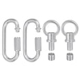 thumbnail image 1 of M10 Fine Thread Lamp Female Loop Holder with M12 Adapter Chain Quick Link, 88 lbs Load Silver Tone Pack of 2, 1 of 7