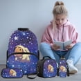 thumbnail image 2 of Yspwyqan Astronaut Capybara Kids Backpack Set for Boys Girls, 4 Piece with Lunch Box Water Bottle Bag, Galaxy 17 Inch Lightweight Laptop Backpack for Elementary, 2 of 7