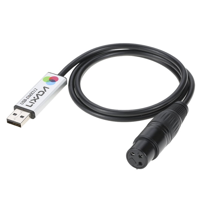 Yeacher Lixada USB to DMX Interface Adapter LED DMX512 Computer PC Stage Lighting Controller Dimmer