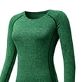 thumbnail image 3 of Womens Seamless Workout Top Solid Color Long Sleeve Crewneck Slim Fit Stretchy Pullover Quick Dry Gym Yoga Tops, 3 of 4