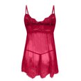thumbnail image 4 of BONIXOOM Family Christmas Pajamas Silk Pajamas For Women Loungewear Drawstring Sleeveless Floral Jumpsuit Wine XXL, 4 of 5