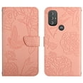 thumbnail image 2 of for Motorola Moto G Power 2022/Moto G Pure 2022 Case Wallet,Crossbody Strap Flip Cover with Card Holders Butterfly Embossed Premium PU Leather Kickstand Wrist Strap Magnetic Closure Case,Pink, 2 of 11