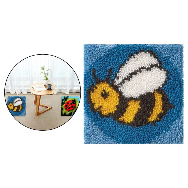 s de s de Pestillo, Funda de Cojín pa Alfombras, de Fabricación de Alfombras, Bricolaje, pa Niños / Adultos con Lindo Patrón Impreso, SOLEDAD Kits de ganchos de pestillo