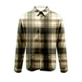 thumbnail image 3 of gbyLJF Men's Long Sleeve Lapel Shirt Lightweight Checkered Printed Loose Top Elastic Casual Business Button Down Shirt, 3 of 5