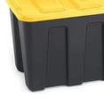 thumbnail image 3 of Homz Durabilt 34 Gallon LLDPE Storage Container Black Base w/ Yellow Lid, 3 of 7