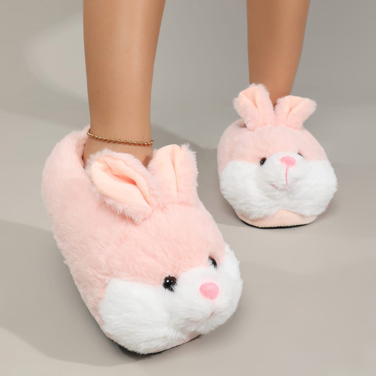 CBGELRT Bunny Slippers for Women Kawaii Cartoon Rabbit Ears House