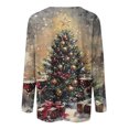 thumbnail image 4 of FcBaudy Hauts pour Femmes, Blouses et Chemises à Manches Longues et Col Rond, Chemises pour Femmes Mode Décontractée Manches Longues Imprimé Col Rond T-Shirt Ample Blouse Femme Blouse en polyester, 4 of 4