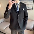 thumbnail image 4 of Traje profesional de negocios para hombre, Blazer, chaleco, pantalones, Color sólido, informal, ajustado, para novio, a la moda, novedad de 2024, 4 of 5