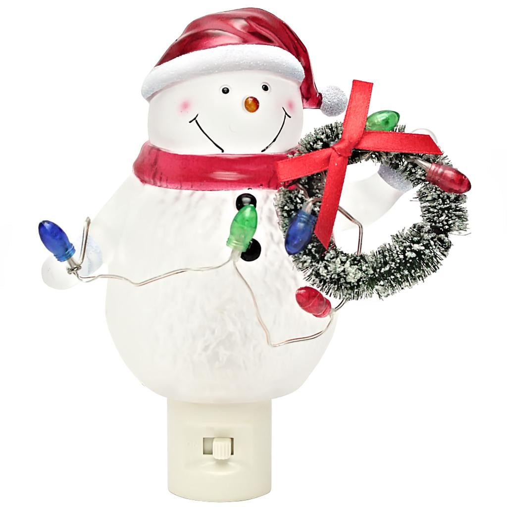 Electric Shimmer S'mores Snowman Bubble Night Light 