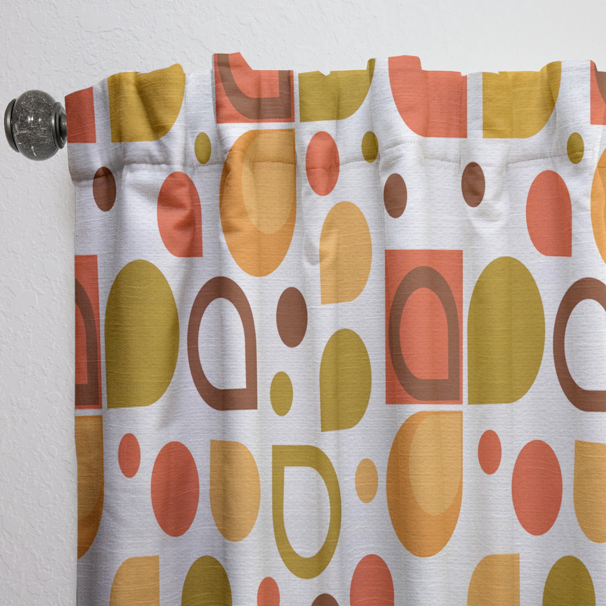 Designart 'Abstract Geometric Retro IV' Mid-Century Modern Curtain Panel