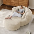 thumbnail image 2 of Wiilayok 50.5'' Oversized Chaise Lounge Chair Indoor,Thickened Backrest Sleeper Sofa Couch with Soft Pillows for Living Room, Beige, 2 of 9