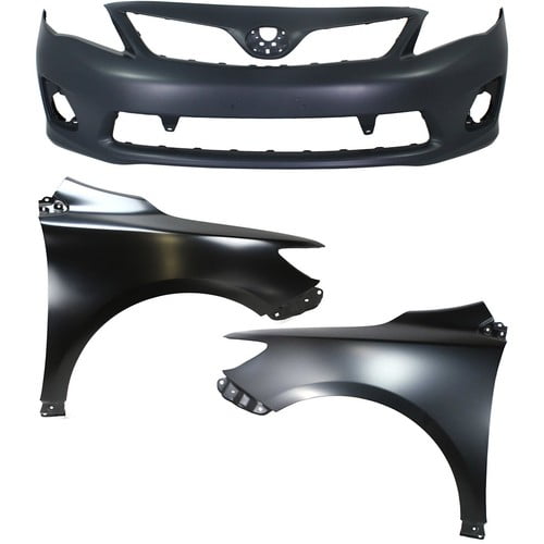 Bumper Cover Kit For 2011-2013 Toyota Corolla Front For Models Made In Japan 3pc