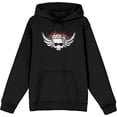 thumbnail image 4 of No Fear Skull With Wings Vintage Logo Adult Black Long Sleeve Hoodie-Medium, 4 of 6