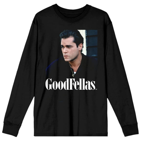 Goodfellas Henry Hill Character and Title Logo Women's Black Long Sleeve Tee-Small