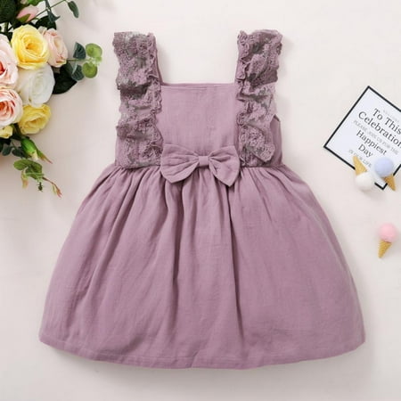 

GYRATEDREAM Toddler Baby Girl Dress Summer Halter Sleeveless Casual Beach Party Dresses 18-24 Months