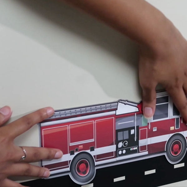 Realistic Fire Engine Truck Wall Decals -Boys Room Wall Decor Stickers, Kids Rooms (11) Decals from 1" - 11"