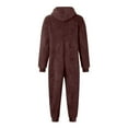 thumbnail image 5 of VKOYWKM Boys Hooded Onesie Pajamas Fuzzy Fleece Zipper Front Hooded Jumpsuit Long Sleeve Long Pants One Piece Winter Warm Pjs Matching Christmas Pajamas for Family, 5 of 6