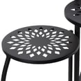 thumbnail image 6 of DecMode 20" x 15" x 24" 3 Tier Black Metal Folding Floral Plantstand with Floral Cutouts, 6 of 15