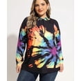 thumbnail image 2 of CASSIE LIZ Womens Hoodies Plus Size 4X Long Sleeve Tie Dye Oversized Sweatshirts Casual Loose Rainbow Hoodies Drawstring Pullover Fall Winter Tops 4XL 24W 26W, 2 of 5