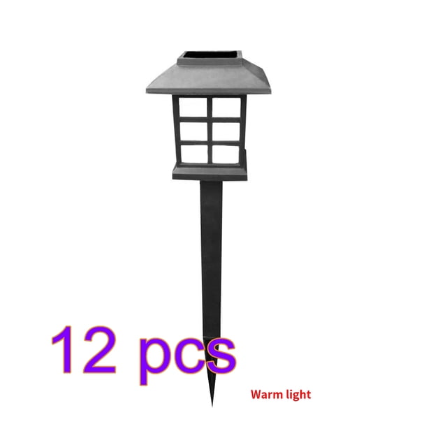 12PCS Ground Lamp Solar Power Square Garden Lamp Outdoor LED Night Light for Path Walkway, Warm Light