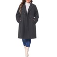 thumbnail image 2 of Agnes Orinda Women's Plus Size Long Coats Notched Lapel Double Breasted Winter Coat with Pockets 4X Dark Gray, 2 of 6