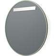 thumbnail image 4 of 18” x 18” Sage Green Rubber Framed Mirror | Round Bathroom Wall Mirror, 4 of 10