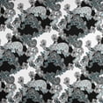 thumbnail image 2 of Zelouf Kikyo Puff Print Ity  , Sewing, DIY, Crafts Fabric by the Yard, Black/turquoise, 10 Yard, 2 of 3