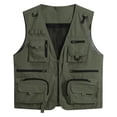 thumbnail image 6 of Youthup Men's Lightweight V-Neck Utility Vest with 13 Pockets - Zippered Casual Sleeveless Jacket for Outdoor Sports, Travel, Hiking (Polyester, Seasonless Layering), 6 of 16