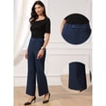 thumbnail image 2 of DARING DIVA Women's High Waist Straight Leg Slacks Trousers X-Small Dark Blue, 2 of 6