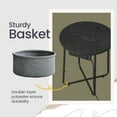 thumbnail image 4 of LEDREM Multifunctional Round Bedside Table with Power Socket, Stable U-Shape Support Leg Accent Table, Quick Assembly Side Table with Large Capacity Fabric Storage Bin for Apartment, Dorm, 4 of 5