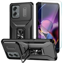 for Motorola Moto G Stylus 5G 2024 Case with HD Screen Protector & Slide Camera Cover & Kickstand, [Military-Grade] Phone Case for Moto G Stylus 5G 2024 (Y_Black)