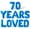 Blue, variant on Letter Balloons - 70 YEARS LOVED 16" Inch Alphabet Letters Foil Mylar Balloon 70th Birthday Party Banner (Gold)