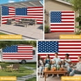 thumbnail image 6 of American Flag Garage Door Cover Banner 7 x 16 FT, Blue Red USA Flag Garage Door Curtains Backdrop with Grommets for Indoor Outdoor Wall Party Porch Yard Decorations Background, 6 of 9