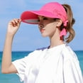 thumbnail image 4 of Wide Brim Visor Hat for Women Golf Visor Cap Sun Protection Hat for Beach Garden Tennis Running Sunshade Hat, 4 of 5