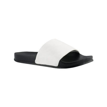

Marc Fisher Womens Sarri Faux Leather Slip On Pool Slides