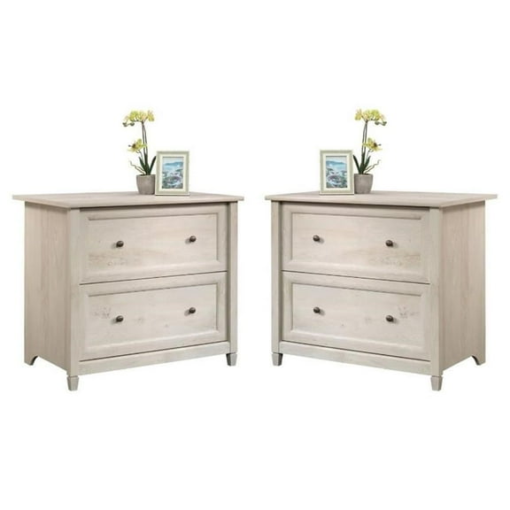 Home Square 2 Piece Engineered Wood Filing Cabinet Set in Chalked Chestnut