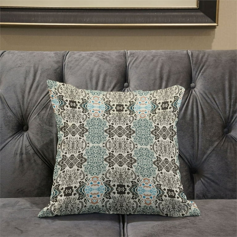 Carnival Geo Indoor/Outdoor Pillow with Removable Cover in Off