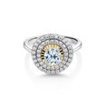 thumbnail image 2 of Gem Stone King 925 Silver and 10K Yellow Gold Ring Topaz Moissanite (1.07 Cttw), 2 of 4