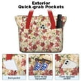 thumbnail image 2 of Tote Bag for Women - Multicolor Christmas Floral Pattern Shoulder Bag - Large Utility Work Duffle Bag with Zipper Handbag for Travel, Work, Sprots, 2 of 5