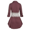 thumbnail image 4 of Rosegal Women's Plus Size Buttons Lace Up Applique Blouse, 4 of 5